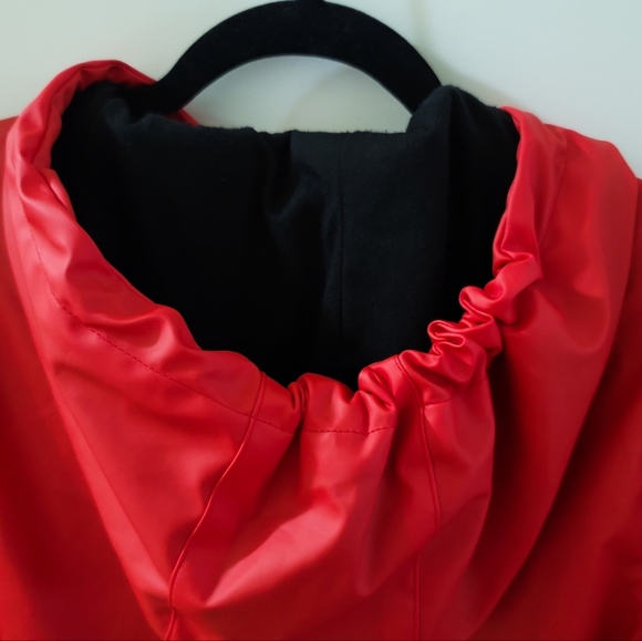 Madden NYC Steve Madden Raincoat Jacket Red Coat Size Medium Polyurethane - Picture 11 of 16
